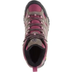 MERRELL Women's Moab 2 Mid Waterproof Hiking Boots, Boulder/ Blush -Columba Clothing Shop 2033039 201 alt1