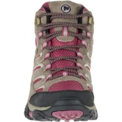 MERRELL Women's Moab 2 Mid Waterproof Hiking Boots, Boulder/ Blush -Columba Clothing Shop 2033039 201 alt5