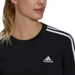 ADIDAS Women's Essential 3-Stripes Fleece Sweatshirt 10 ADIDAS Women's Essential 3-Stripes Fleece Sweatshirt -Columba Clothing Shop 2074488 001 alt4