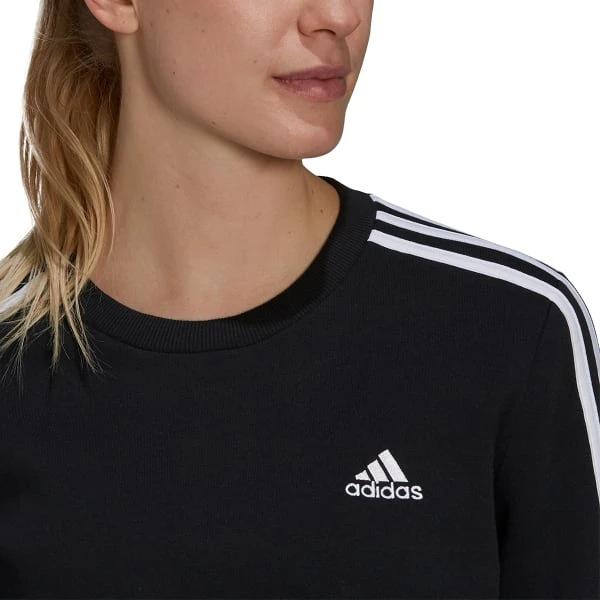 ADIDAS Women's Essential 3-Stripes Fleece Sweatshirt 5 ADIDAS Women's Essential 3-Stripes Fleece Sweatshirt - Image 5