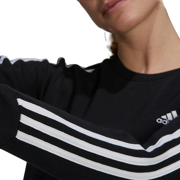 ADIDAS Women's Essential 3-Stripes Fleece Sweatshirt 6 ADIDAS Women's Essential 3-Stripes Fleece Sweatshirt - Image 6