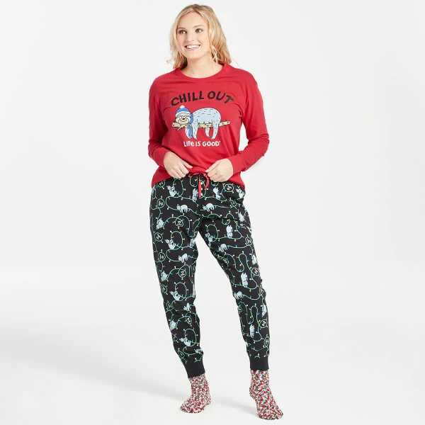 LIFE IS GOOD Women's Chillin' Sloth Snuggle Up Sleep Joggers 6 LIFE IS GOOD Women's Chillin' Sloth Snuggle Up Sleep Joggers - Image 6