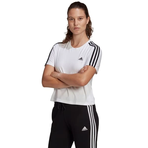 ADIDAS Women's Essentials Loose 3-Stripes Cropped Tee 2 ADIDAS Women's Essentials Loose 3-Stripes Cropped Tee - Image 2