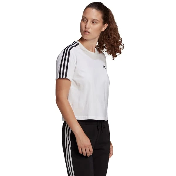 ADIDAS Women's Essentials Loose 3-Stripes Cropped Tee 4 ADIDAS Women's Essentials Loose 3-Stripes Cropped Tee - Image 4
