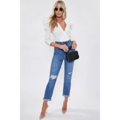 YMI Juniors Hybrid Dream Jean With Paperbag Waist -Columba Clothing Shop 2078089 405 alt3