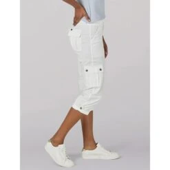 LEE Women's Flex-To-Go Relaxed Fit Cargo Capri -Columba Clothing Shop 2079193 101 alt2