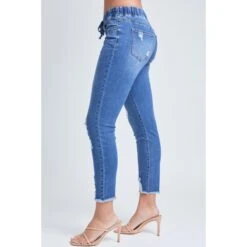 YMI Juniors' High-Rise Denim Ankle Jogger 7 YMI Juniors' High-Rise Denim Ankle Jogger -Columba Clothing Shop 2083004 405 alt2