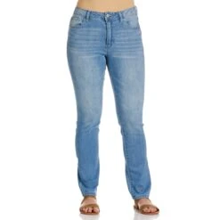 BLUE SPICE Juniors' High-Waisted Recycled Straight Jeans