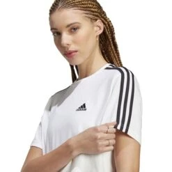 ADIDAS Women's Essentials Single Jersey Short-Sleeve Crop -Columba Clothing Shop 2084514 101 alt3