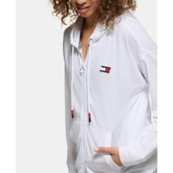 TOMMY HILFIGER Women's Long Sleeve Waffle Full-Zip Hoody -Columba Clothing Shop 2085557 101 alt3