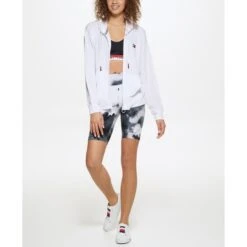 TOMMY HILFIGER Women's Long Sleeve Waffle Full-Zip Hoody -Columba Clothing Shop 2085557 101 alt4