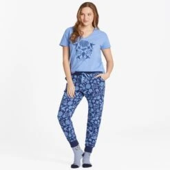 LIFE IS GOOD Women's Hummingbirds Mirror Snuggle Up Relaxed Sleep Vee 7 LIFE IS GOOD Women's Hummingbirds Mirror Snuggle Up Relaxed Sleep Vee -Columba Clothing Shop 2087638 405 alt3