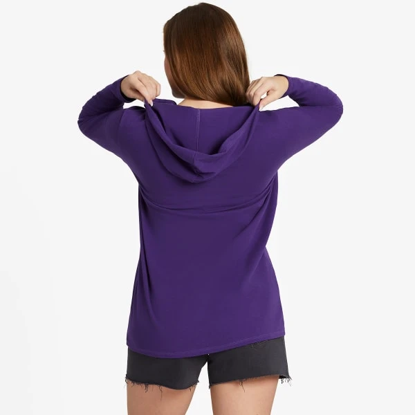 LIFE IS GOOD Women's Floral Rainbow Heart Long-Sleeve Crusher-LITE Hooded Tee 2 LIFE IS GOOD Women's Floral Rainbow Heart Long-Sleeve Crusher-LITE Hooded Tee - Image 2