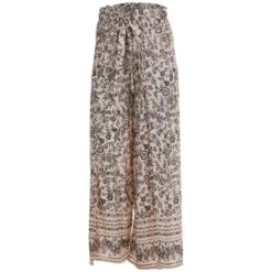 ANGIE Juniors' Aztec Print Tie Waist Wide Leg Pants