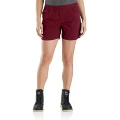 CARHARTT Women's 105266 Force Relaxed Fit Ripstop 5-Pocket Work Short -Columba Clothing Shop 2089927 673 alt2